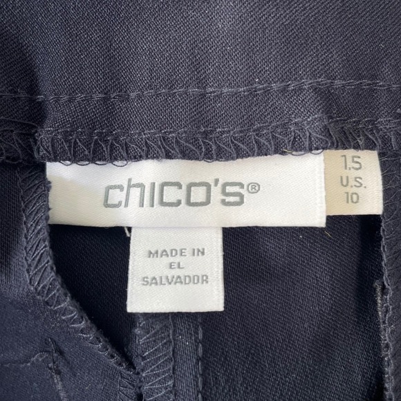 Chico's Brigitte So Slimming Pants Women 1.5 US 10 Navy Blue Stretch - Picture 10 of 10